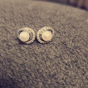 925 sterling silver pearl earrings